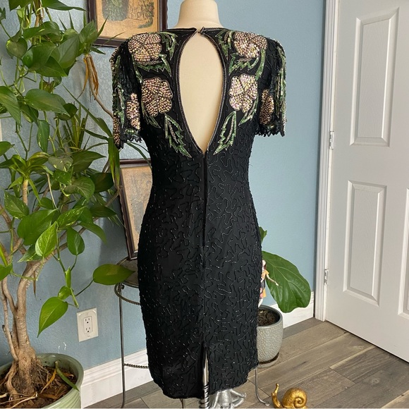 Vintage Scala Beaded Floral Dress 6 - Picture 5 of 11